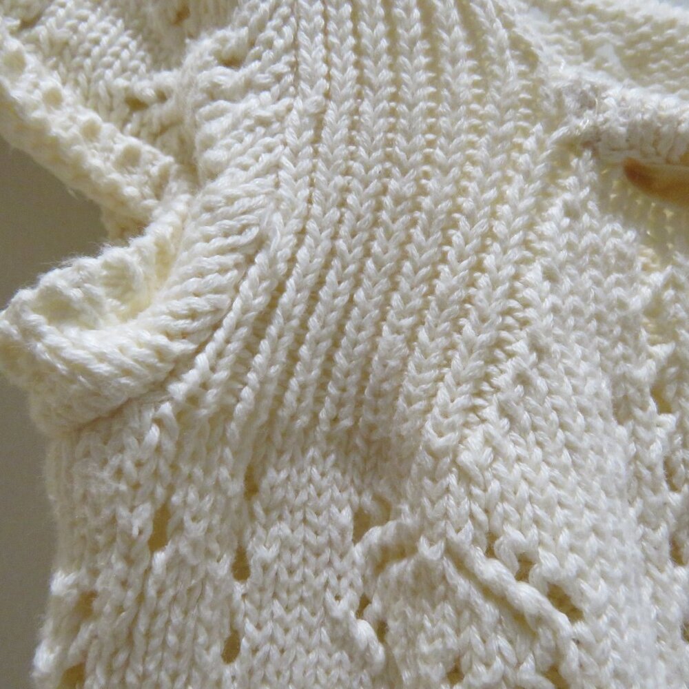 HAUTE HIPPIE Crochet Knit Milkmaid Coquette Ribbon Top Cotton Cottagecore Boho - Picture 5 of 12